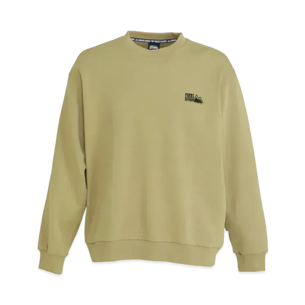 FIRST DOWN LOGO CREW SWEAT "Taupe"