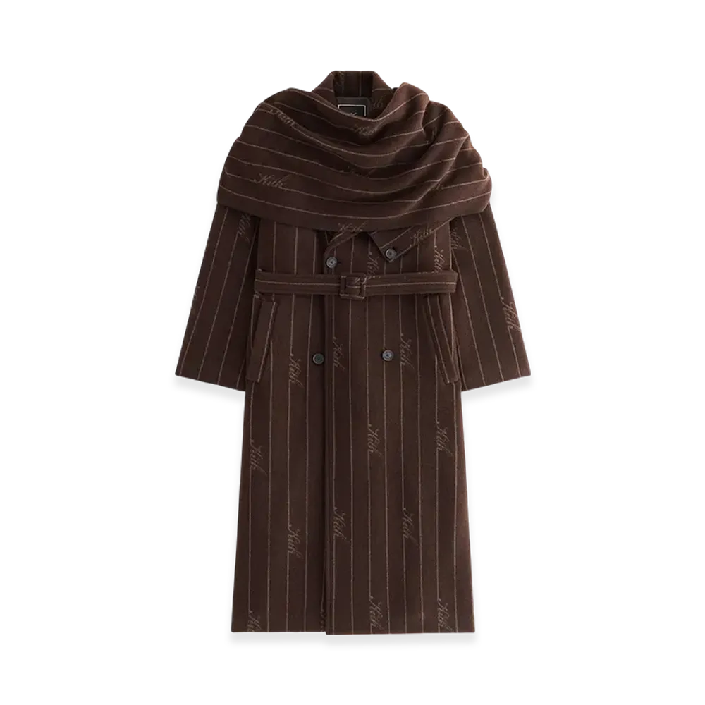 Kith Women Maeva Melton Stripe Scarf Coat "Incognito"