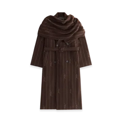 Kith Women Maeva Melton Stripe Scarf Coat "Incognito"