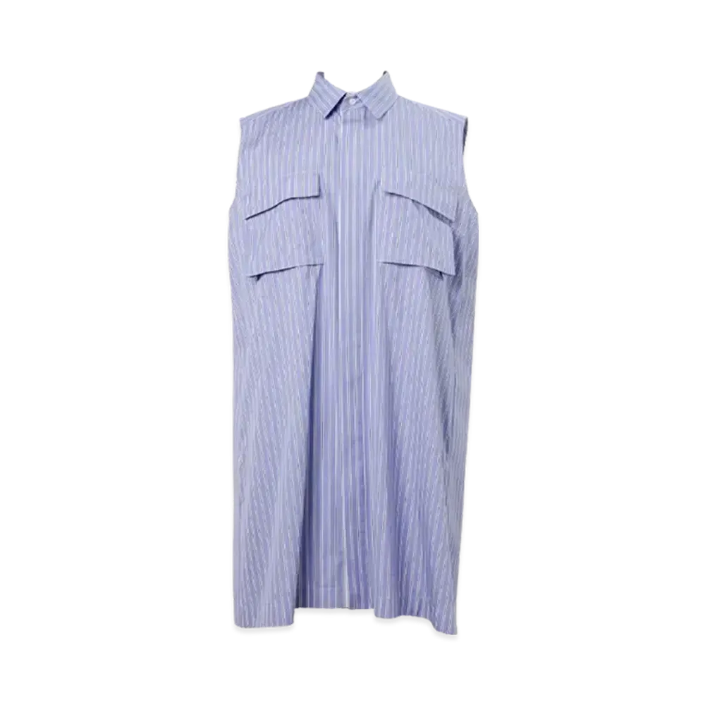 sacai Cotton Poplin Dress "Light Blue Stripes"