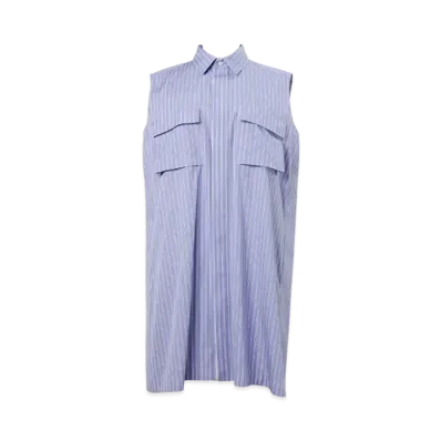 sacai Cotton Poplin Dress "Light Blue Stripes"