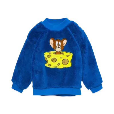 graniph x Tom and Jerry Jelly in Cheese Kids Boa Mock Neck Sweat "Blue"