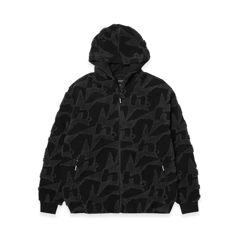 HUF WINTER 25 H Star Repeat High Pile Jacket "Black"