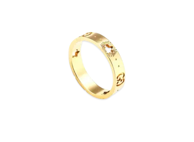 GUCCI Icon Yellow Gold Ring With Stars "Gold"