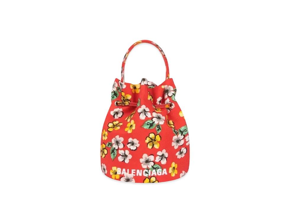 BALENCIAGA Women's Wheel XS Drawstring Bucket Bag "Red"