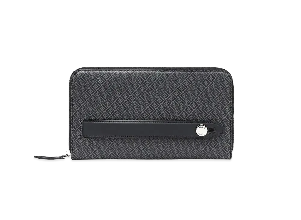 FENDI Continental Purse Leather Wallet "Black"