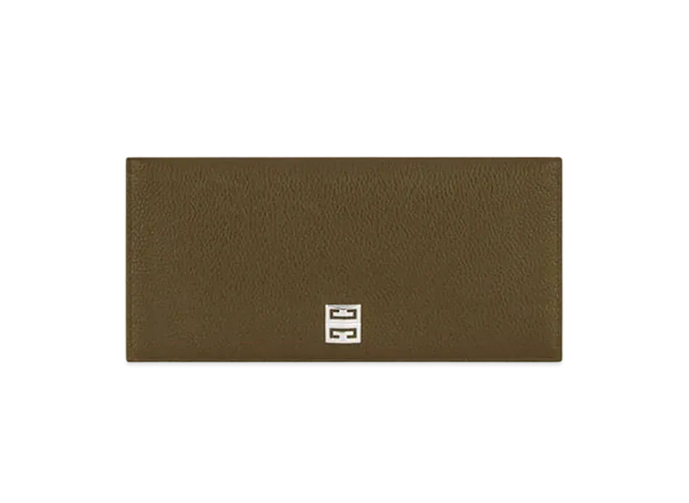 GIVENCHY Long Wallet with Flap in Grained Leather "Khaki"