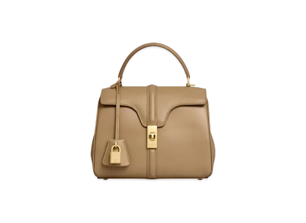 CELINE Small 16 Bag in Satinated Calfskin "Smoked Brown"