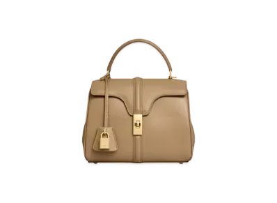 CELINE Small 16 Bag in Satinated Calfskin "Smoked Brown"
