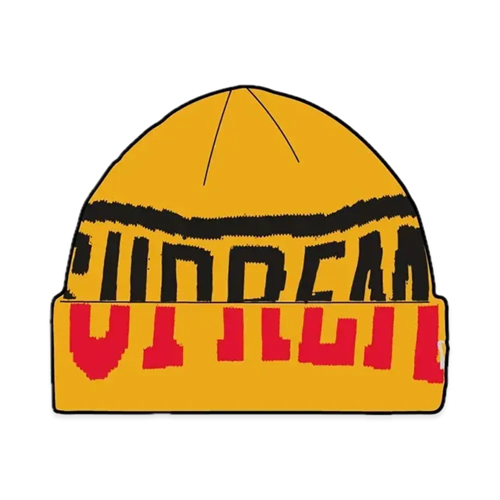 Supreme New Era 2-Tone Logo Beanie "Yellow"