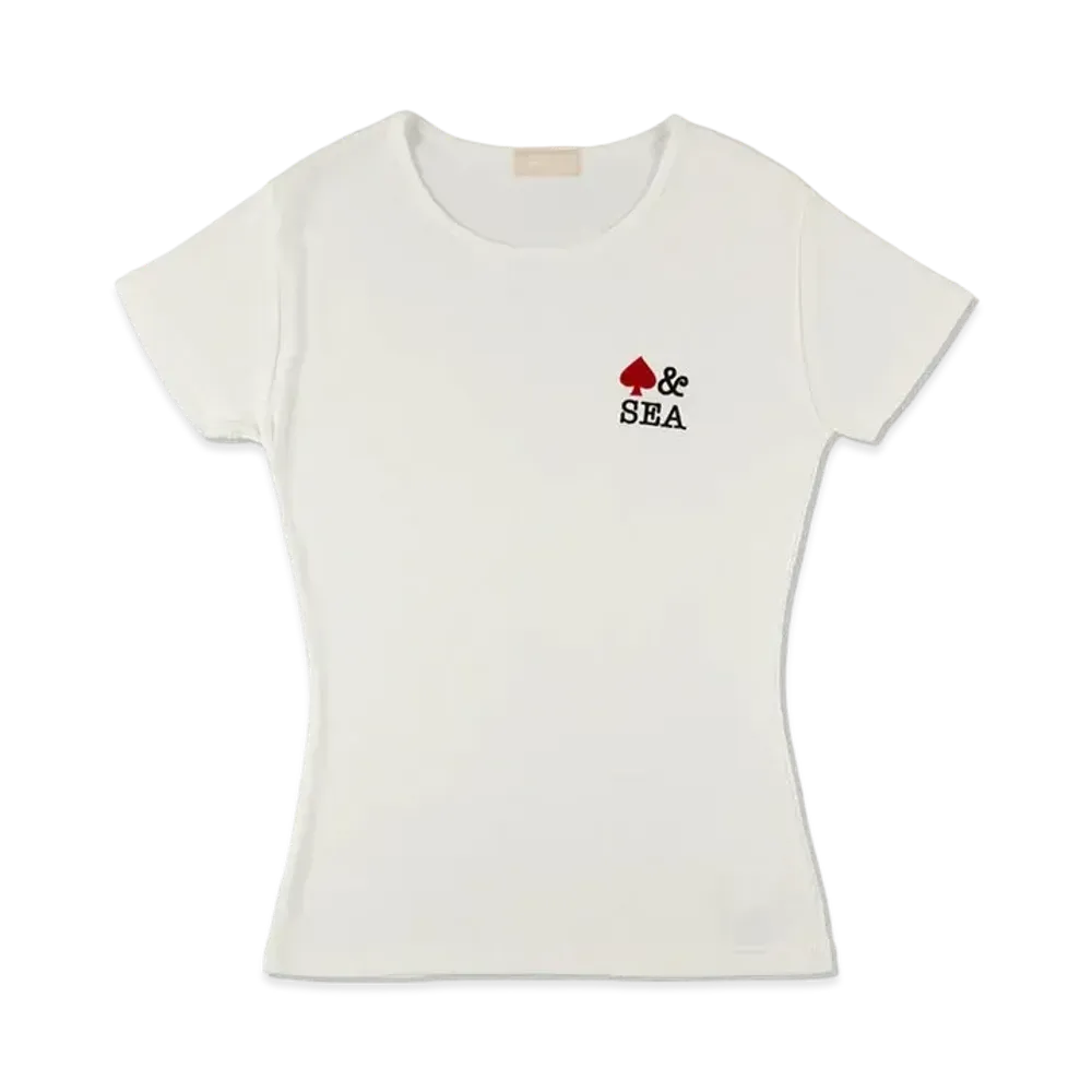 WIND AND SEA Front Logo Mini Tee(Spade) "White"