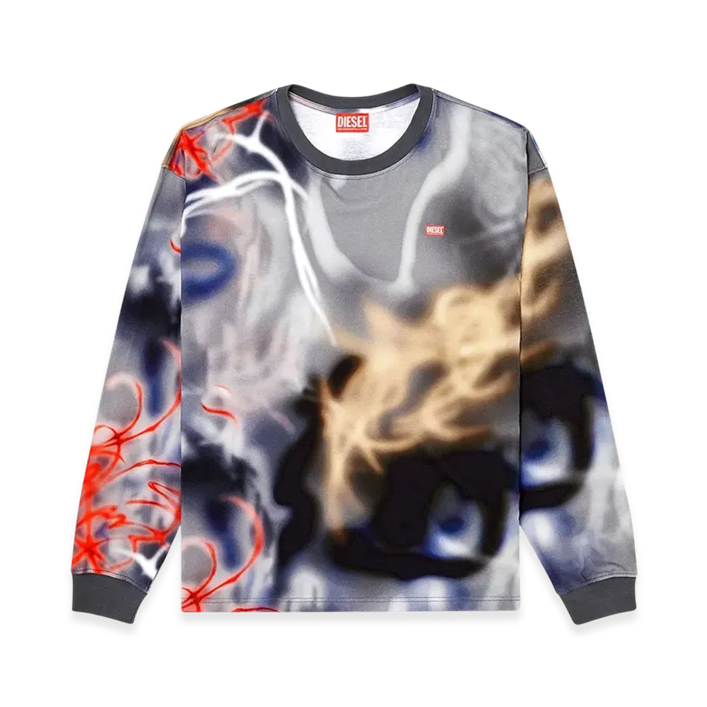 Diesel T-Boxt-Ls-V4 Long Sleeve T-Shirt "Black/Grey"