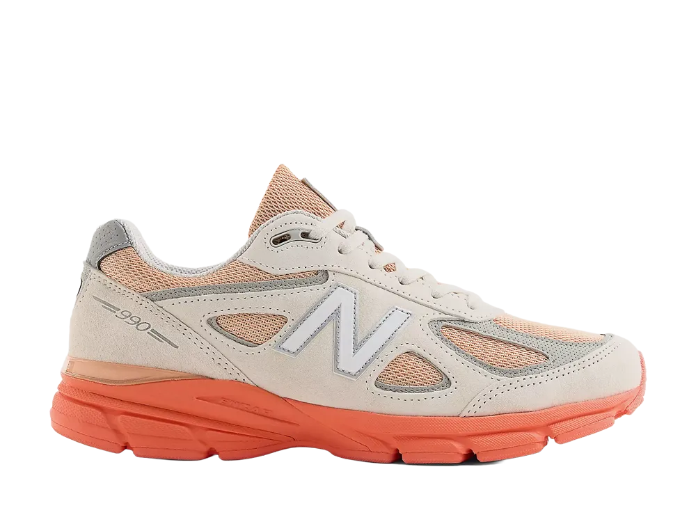 New Balance 990V4 Made in USA "Moonbeam/Tangerine Heat"