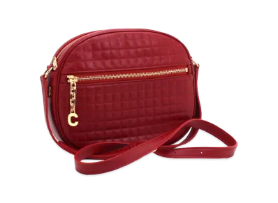 CELINE Women's Shoulder Bag C Charm Medium Cross "Red"