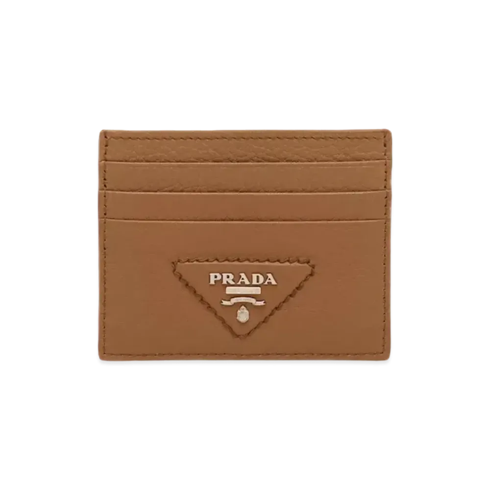 PRADA Saffiano Leather Card Holder "Caramel"
