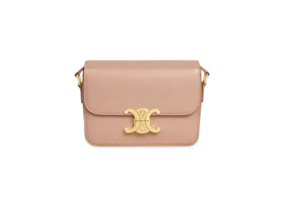 CELINE Teen Triomphe Bag in Shiny Calfskin "Soft Peach"