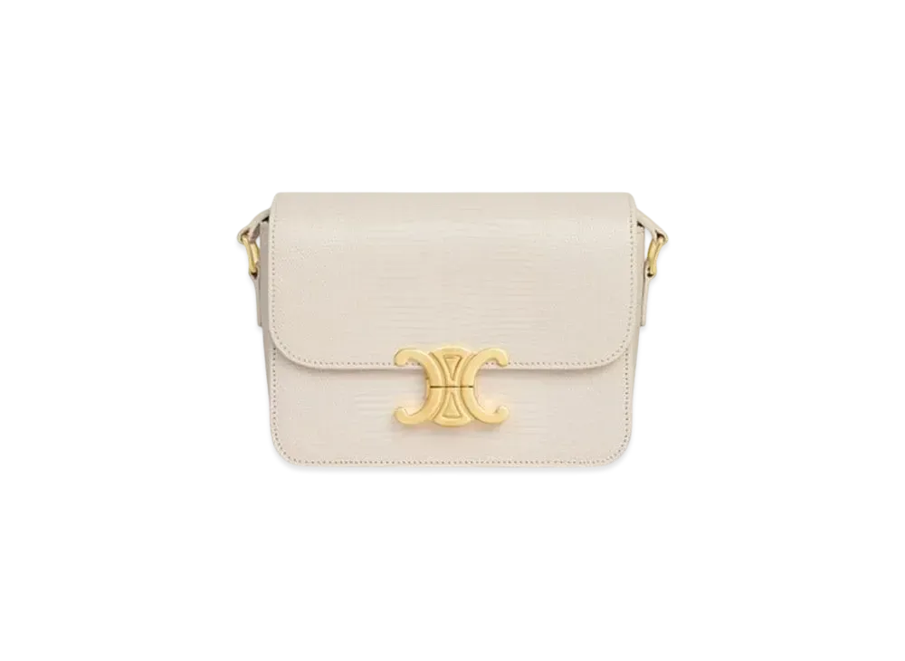 CELINE Teen Triomphe Bag in Lizard "Rice"