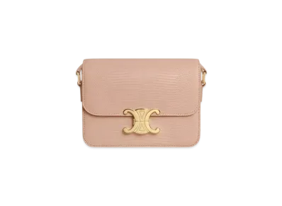 CELINE Teen Triomphe Bag in Lizard "Soft Peach"