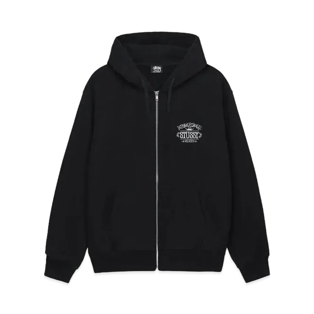 Stussy Worldwide Zip Hoodie "Black"