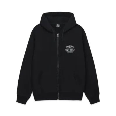 Stussy Worldwide Zip Hoodie "Black"