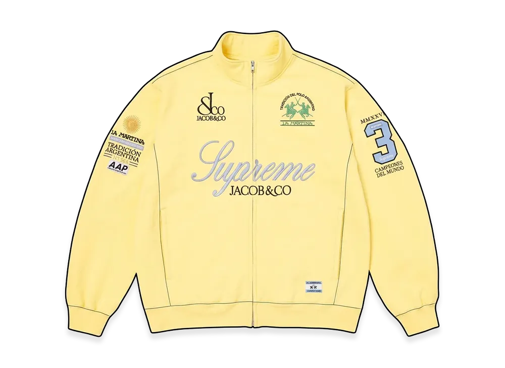 Supreme x La Martina Zip Up Sweatshirt "Light Yellow"