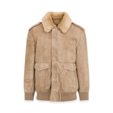 PRADA Women's Sheepskin Bomber Jacket "Beige"