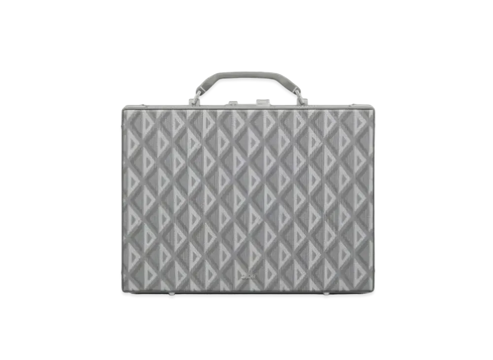 Dior Dior Lock Briefcase CD Diamond Canvas "Gray"