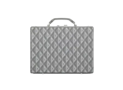 Dior Dior Lock Briefcase CD Diamond Canvas "Gray"