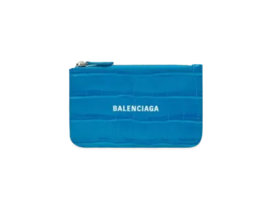BALENCIAGA Cash Large Long Coin And Card Holder "Blue"