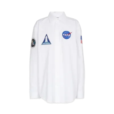 BALENCIAGA NASA Cotton Poplin Shirt "White"