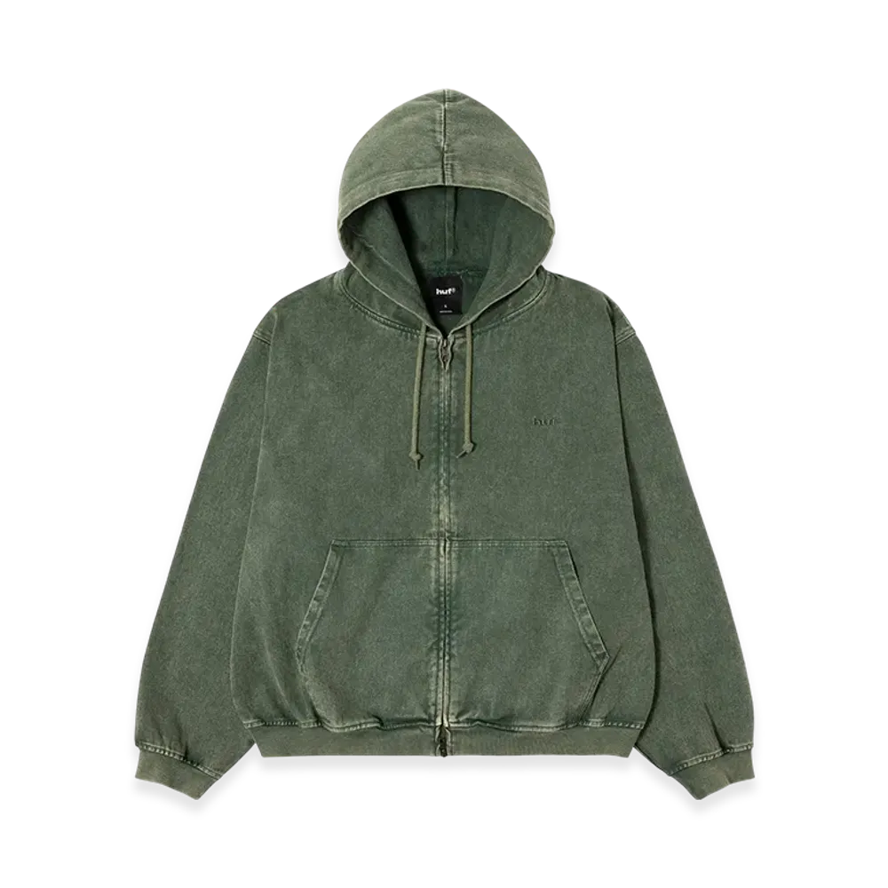 HUF WINTER 25 Eightynine Washed Full Zip Hoodie "Olive"