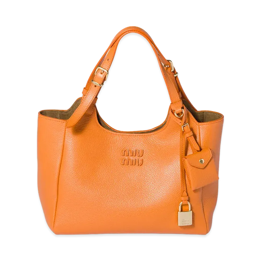 MIU MIU Leather Handbag "Gerbera Daisy/Olive"