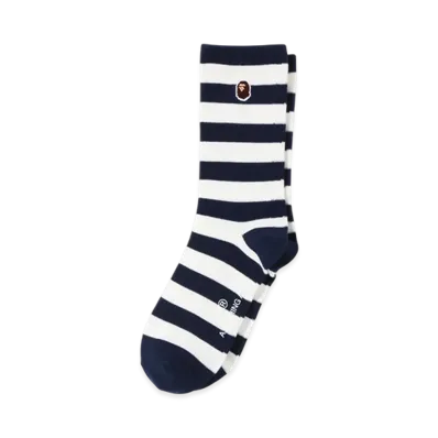 A BATHING APE Ape Head One Point Hoop Socks "Navy"