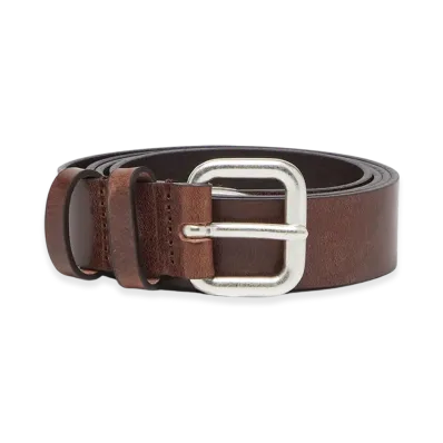 Diesel B-Inlay 2.9Cm Leather Belt With Oval D Logo "Brown"