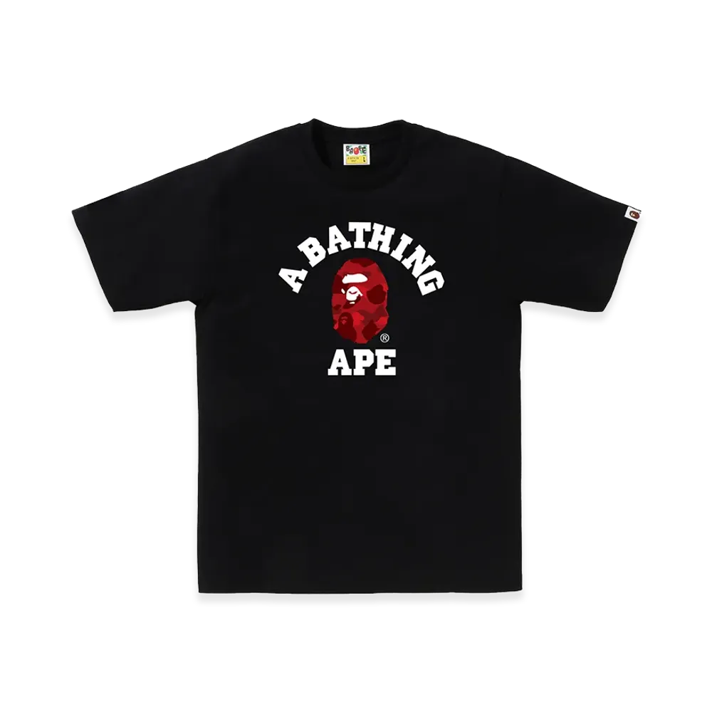 A BATHING APE College Tee "Black/Red"
