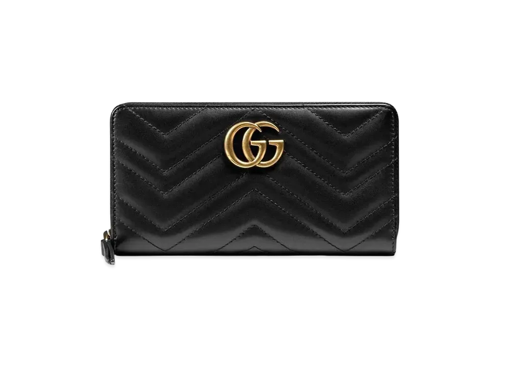 GUCCI GG Marmont Zip Around Wallet "Black"