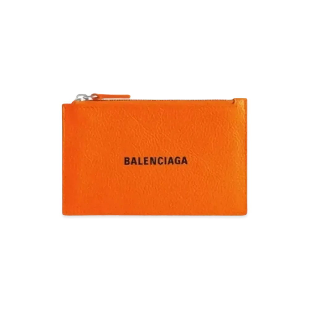 BALENCIAGA Cash Large Long Coin Card Holder "Orange"