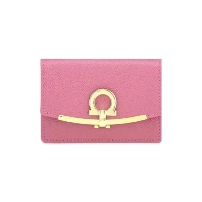 Salvatore Ferragamo Gancini Business Card Holder "Pink"