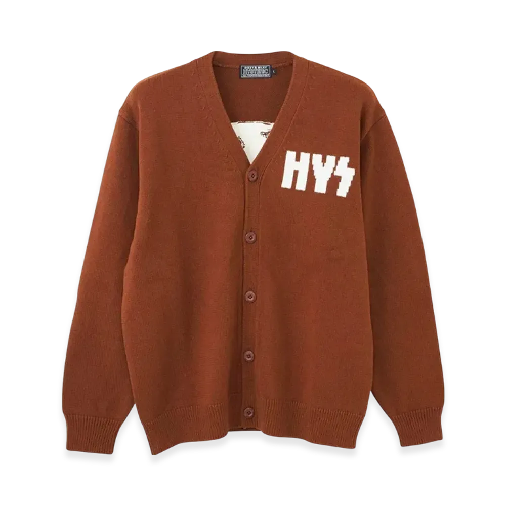 HYSTERIC GLAMOUR Steel Knit Cardigan "Brown"