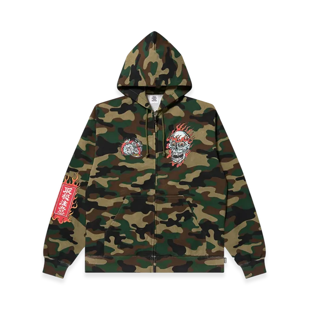 BlackEyePatch UE Skull Money Dragon Zip Hoodie "Woodland Camo"