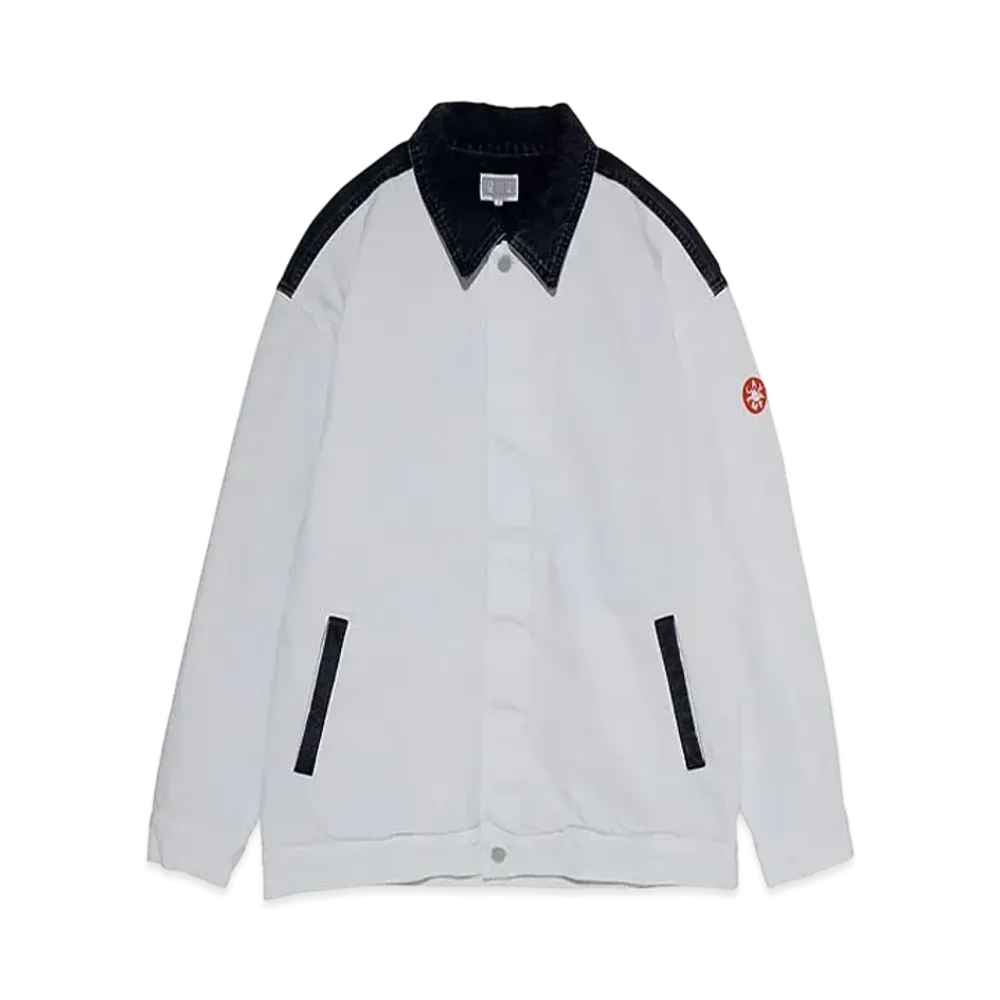 Cav Empt (C.E) BLEACHED 2 COLOUR DENIM JACKET "White"