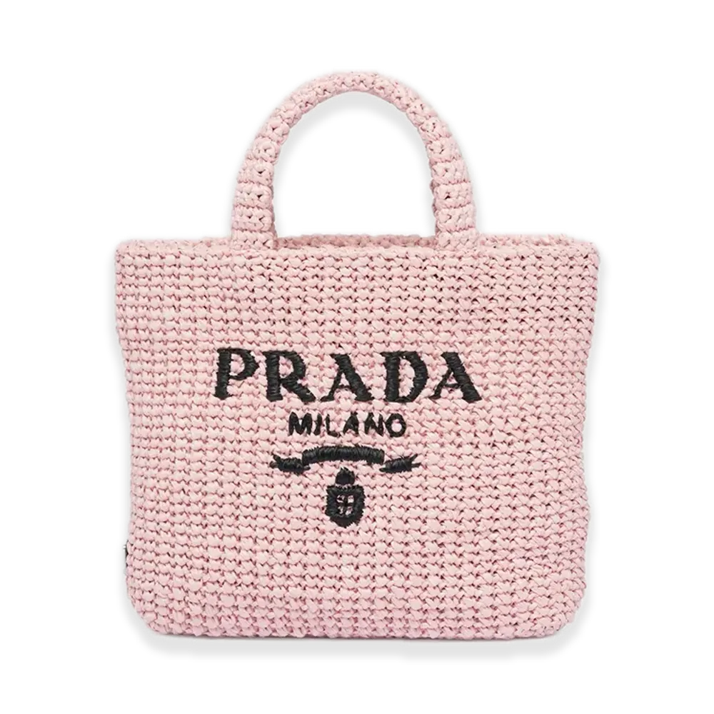 PRADA Small Crochet Tote Bag "Pink"