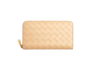Bottega Veneta Zip Around Wallet "Almond"