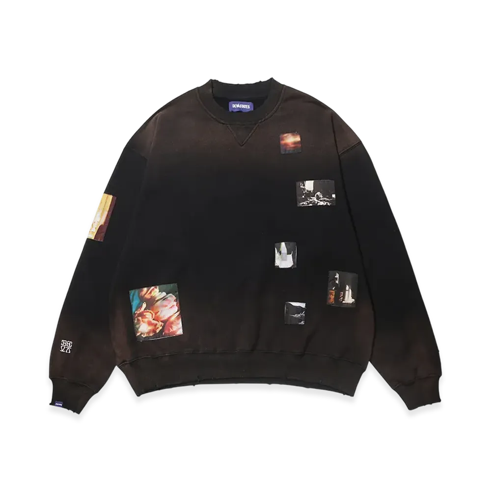 Deva States Distressed Crewneck "Black"