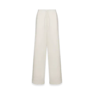 Dior Women's Flared Embroidered Pants Silk Poplin Butterfly Motif "Ecru"