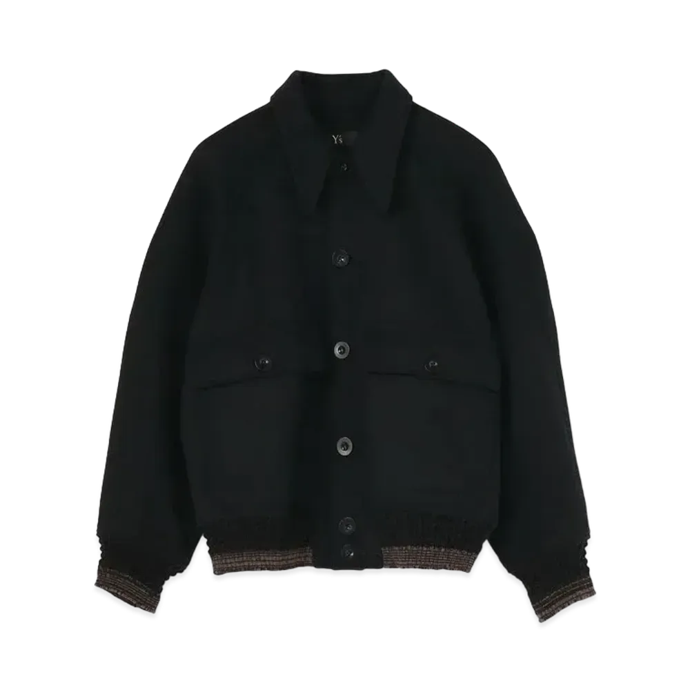 Yohji Yamamoto Y's SUPER 100's SHORT BEAVER RIB BLOUSON "Black"
