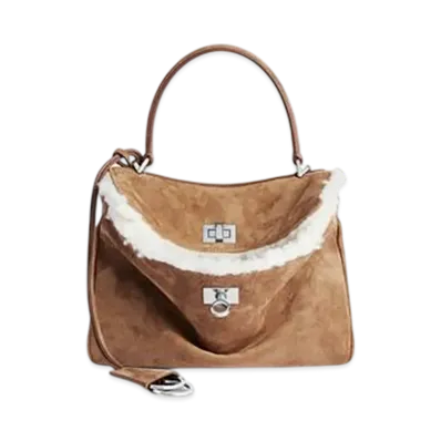 BALENCIAGA Rodeo Handbag Mini "Noche/White"