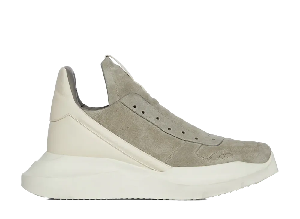 Rick Owens FW26 Tower Geth Runner Suede Leather "Drkpearl/Milk"