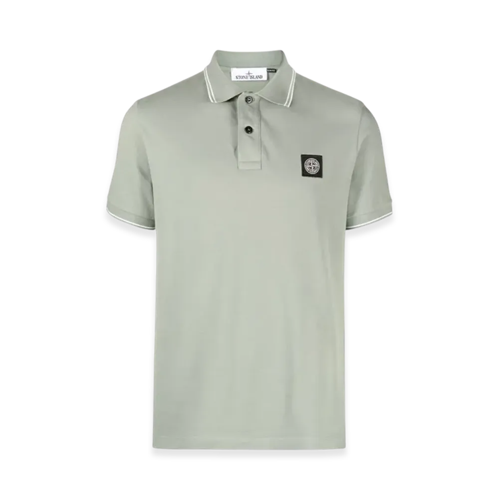 Stone Island 2SC18 Stretch Cotton Pique Short Sleeve Polo Shirt - 23FW "Sage Green"