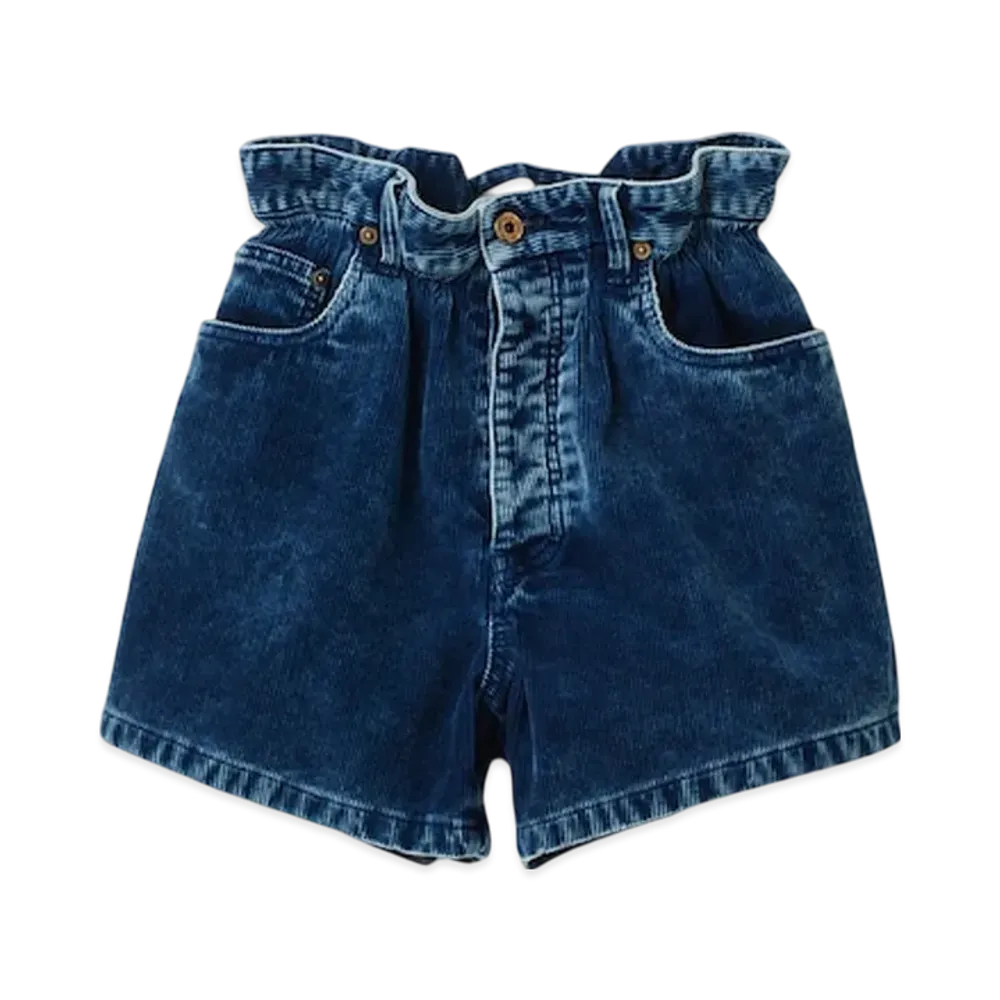 MIU MIU Women's Washed Corduroy Bermudas "Indigo Blue"